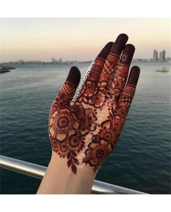 Bloom Inspired Chic Front Hand Mehndi Design